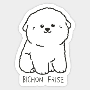 Textured Kawaii Bischon Frise Sticker